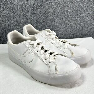 Nike Court Royale AC AO2810-102 ~Women's 7.5~ White Leather Shoes Sneakers